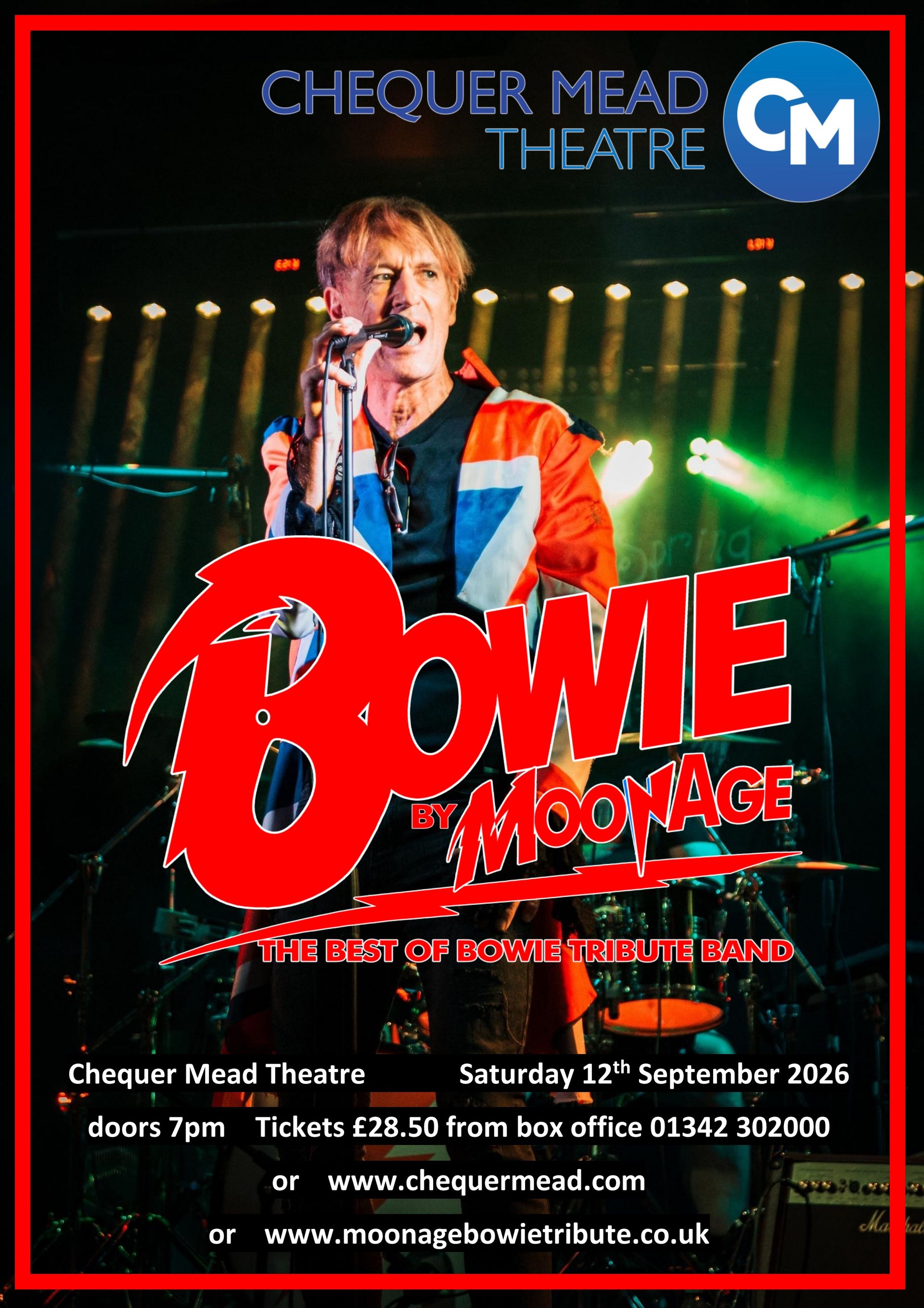 Gig poster for Chequer Mead Theatre, East Grinstead