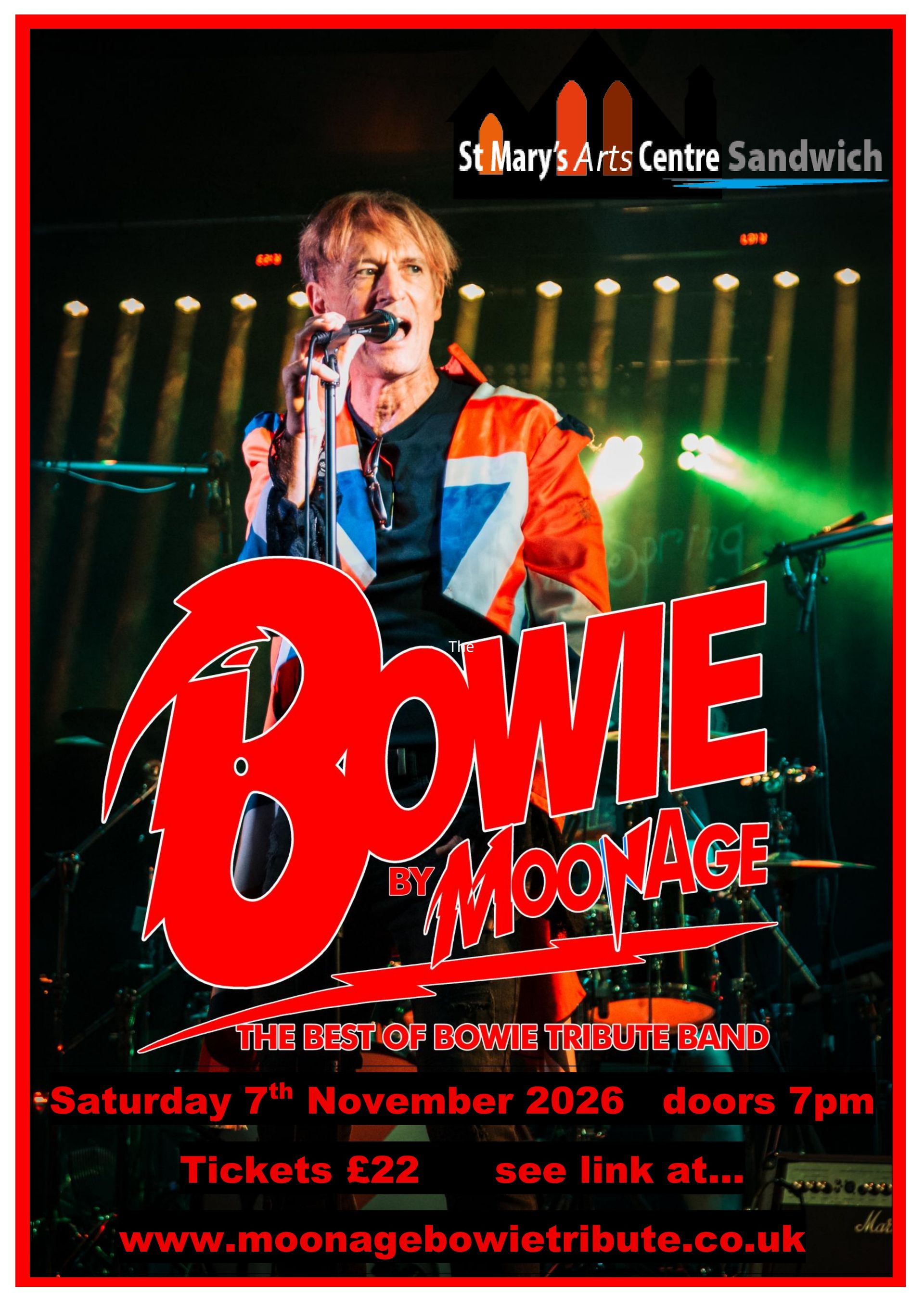 Gig poster for St. Mary's Arts Centre, Sandwich